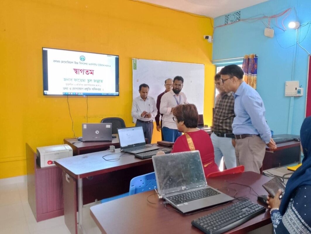 আইসিডিটি  ডিজিটাল ল্যাব , স্কুল অব ফিউচার এবং রোবটিক্স কর্ণার পরিদর্শন।