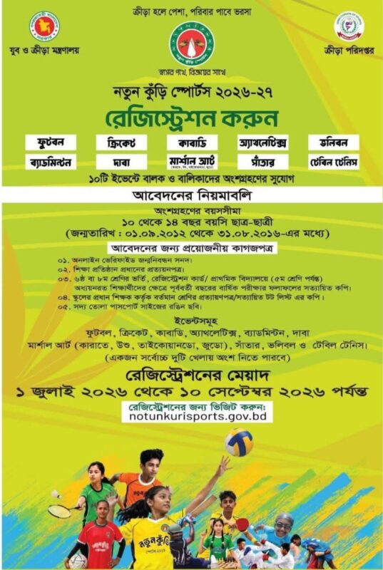 নতুন কুঁড়ি স্পোর্টস ২০২৬-২০২৭